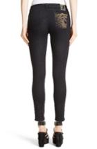 Women's Versace Collection Studded Logo Pocket Skinny Jeans