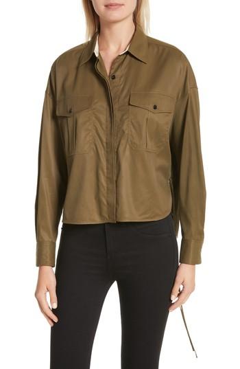 Women's Rag & Bone Mason Crop Shirt, Size - Green