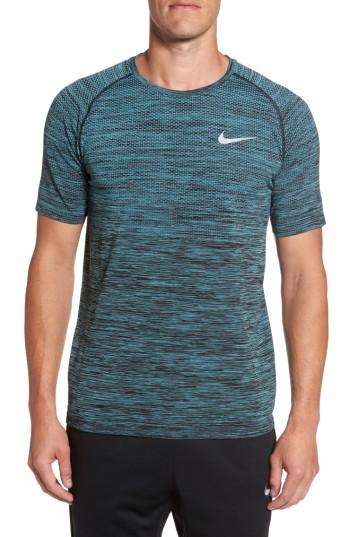 Men's Nike Men Dry Knit Running T-shirt, Size - Black