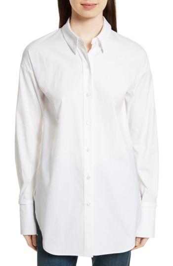 Women's Theory Cotton Poplin Boy Tunic - White