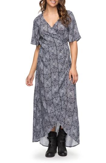 Women's Roxy Keep The Tempo Wrap Dress - Black