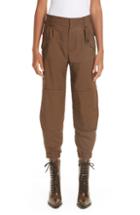 Women's Chloe Fluid Crop Cargo Pants Us / 40 Fr - Brown