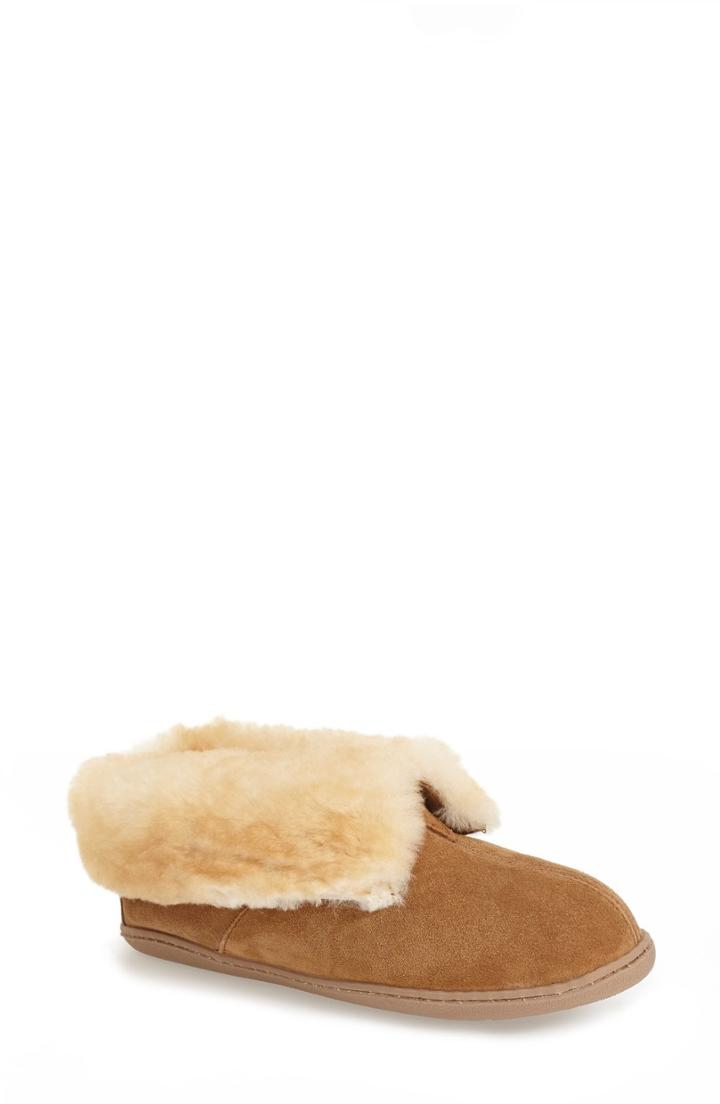 Women's Minnetonka Sheepskin Slipper Bootie W - Beige
