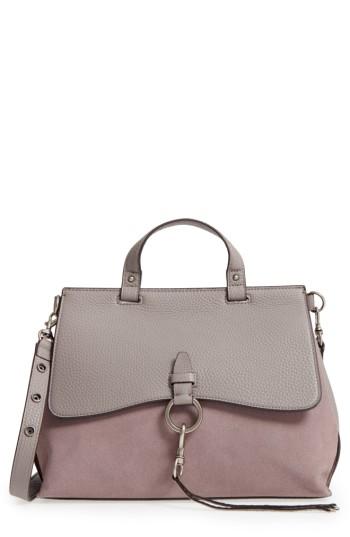 Rebecca Minkoff Medium Keith Suede & Leather Satchel - Grey