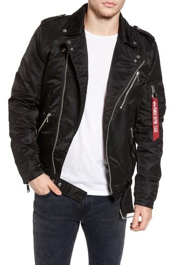 Men's Alpha Industries Outlaw Biker Jacket - Black