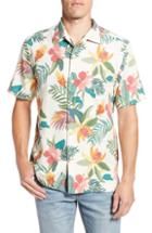 Men's Tommy Bahama Beach Crest Blooms Short Sleeve Silk Blend Sport Shirt