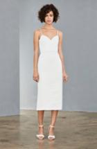 Women's Amsale Bow Back Midi Sheath Dress - White