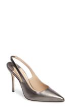 Women's Manolo Blahnik Allura Slingback Pump Us / 38eu - Metallic