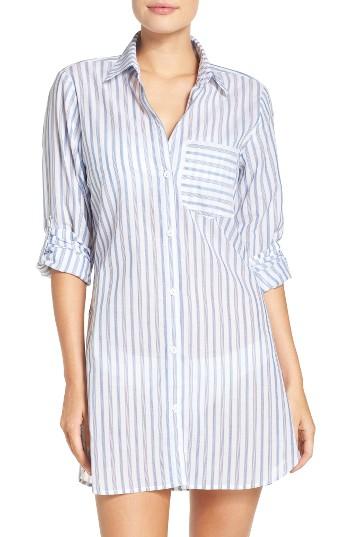 Women's Tommy Bahama Ticking Stripe Cover-up Shirt