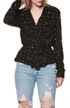 Women's Paige Romana Star Print Wrap Blouse - Black