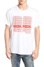 Men's Retro Brand Pizza Pizza Graphic T-shirt - White