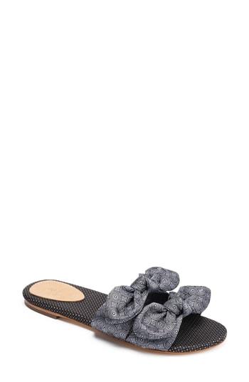 Women's Bill Blass Brianne Bow Slide Sandal M - Black