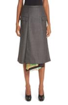 Women's Toga Scarf Panel Wool Wrap Skirt Us / 38 Fr - Grey
