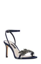 Women's Nine West Jamielee Embellished Ankle Strap Sandal .5 M - Blue