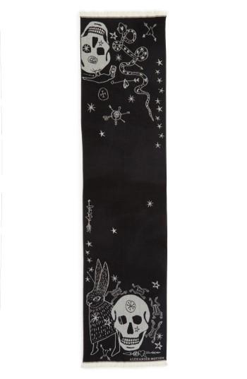 Women's Alexander Mcqueen Oversize Skull Jacquard Wool Scarf