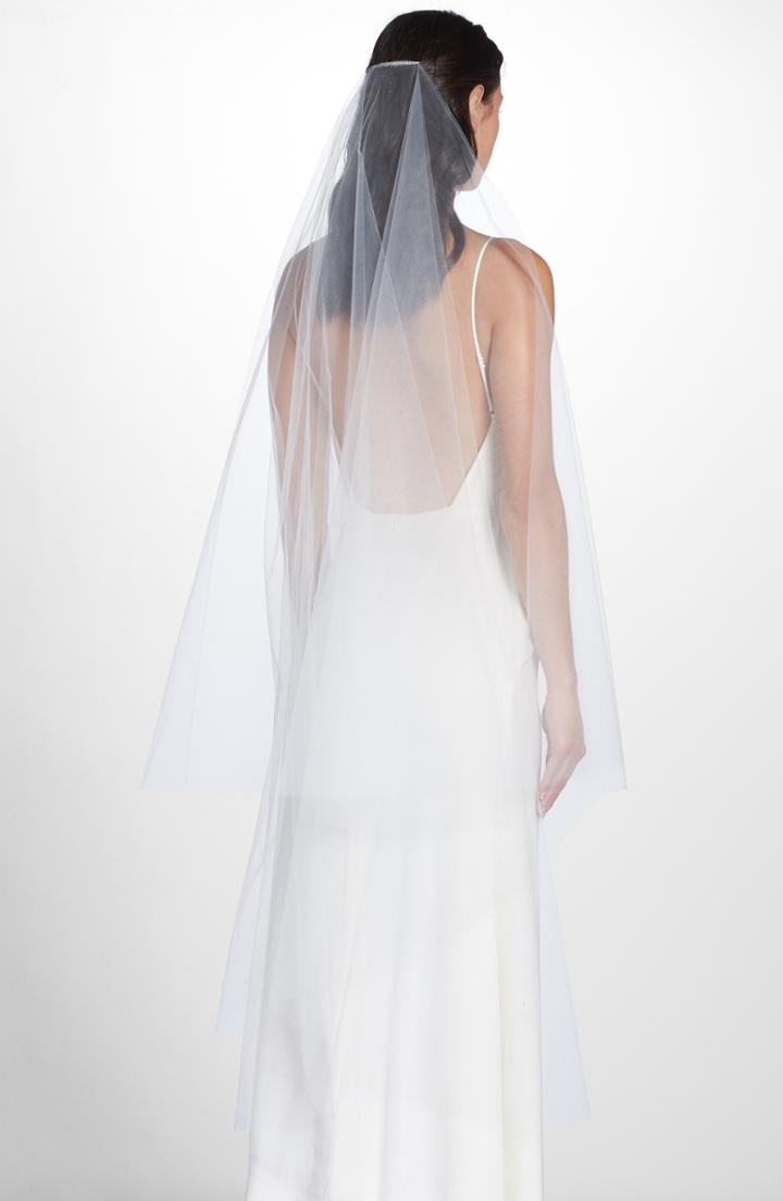 Wedding Belles New York Lee Raw Edge Veil, Size - White