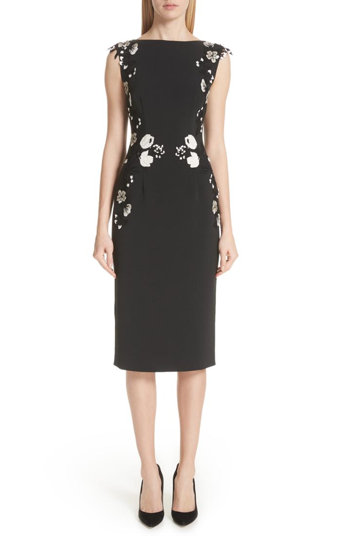 Women's Lela Rose Embroidered Sheath Dress