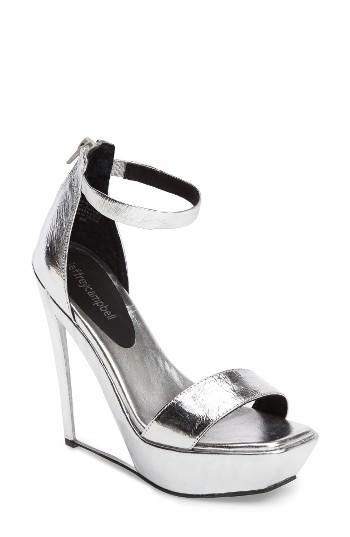 Women's Jeffrey Campbell Tanisha Platform Wedge Sandal M - Metallic