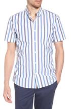 Men's 1901 Trim Fit Stripe Stretch Sport Shirt - White