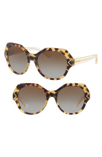 Women's Tory Burch 53mm Polarized Gradient Geometric Sunglasses - Spotty/ Tortoise