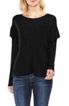 Women's Two By Vince Camuto Seam Ruffle Shoulder Top, Size - Black