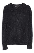 Women's Madewell Wrap Front Pullover Sweater, Size - Black