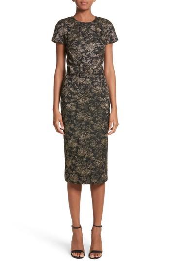 Women's Michael Kors Metallic Floral Jacquard Sheath Dress