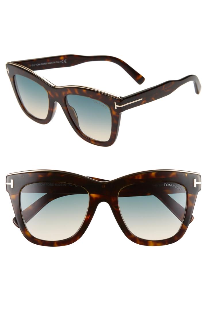 Women's Tom Ford Julie 52mm Sunglasses - Shiny Black/ Smoke/ Silver
