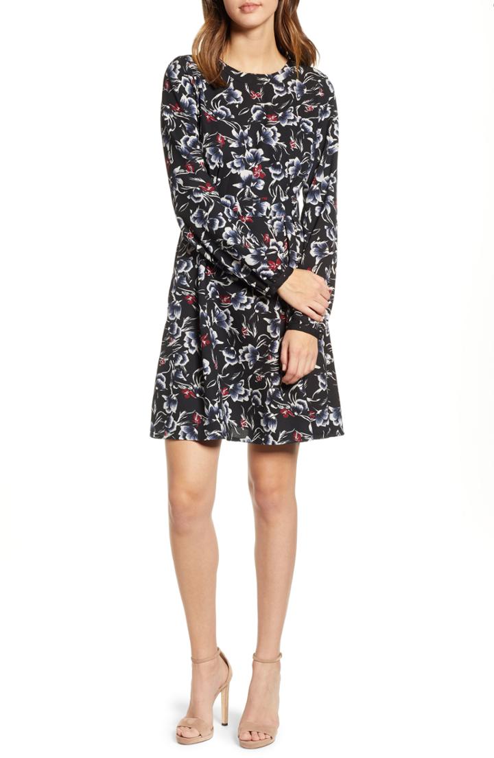 Women's Vero Moda Floral Print Dress - Black