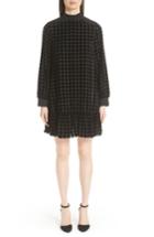 Women's Emporio Armani Velvet Polka Dot Babydoll Dress Us / 38 It - Black