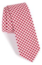 Men's The Tie Bar Check Cotton Tie, Size - Red