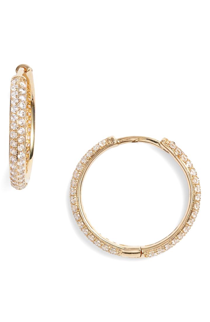 Women's Nordstrom Small Pave Hoop Earrings