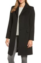 Petite Women's Fleurette Modern Reefer Coat P - Black