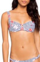 Women's L Space Flynn Domino Bikini Top, Size D - Burgundy
