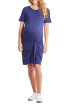 Women's Everly Grey Maya Maternity/nursing Tie Waist Dress - Blue