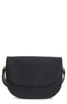 Sole Society Honor Faux Leather Messenger Bag - Black