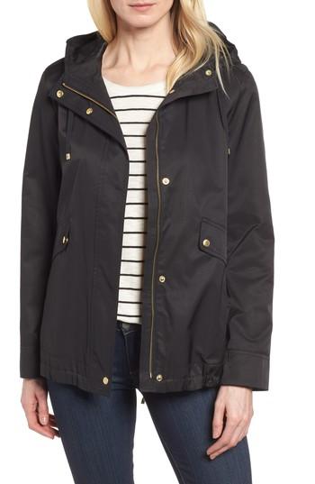 Women's Cole Haan Signature A-line Jacket With Hood - Black