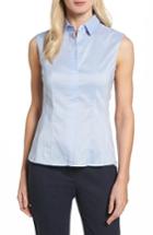 Women's Boss 'bashiva' Sleeveless Poplin Shirt R - Blue