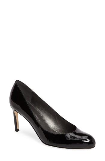 Women's Stuart Weitzman Moody Round Toe Pump M - Black