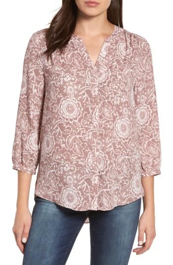 Women's Nydj Pleat Back Blouse - Burgundy