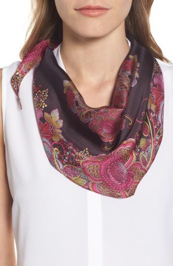 Women's Echo Floral Diamond Silk Scarf, Size - Pink