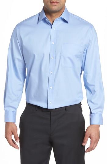 Men's Nordstrom Men's Shop Classic Fit Non-iron Solid Dress Shirt - 35 - Blue