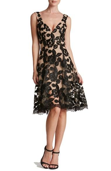 Women's Dress The Population Maya Lace Fit & Flare Dress