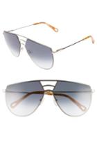 Women's Chloe Negative Space 62mm Oversize Aviator Sunglasses - Gold/ Petrol