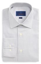 Men's David Donahue Slim Fit Check Dress Shirt .5 32/33 - Grey