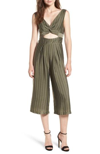 Women's 4si3nna Cutout Stripe Jumpsuit - Green