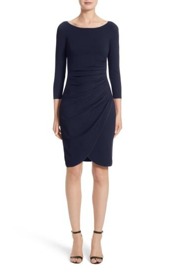 Women's Armani Collezioni Milano Jersey Petal Hem Dress - Blue