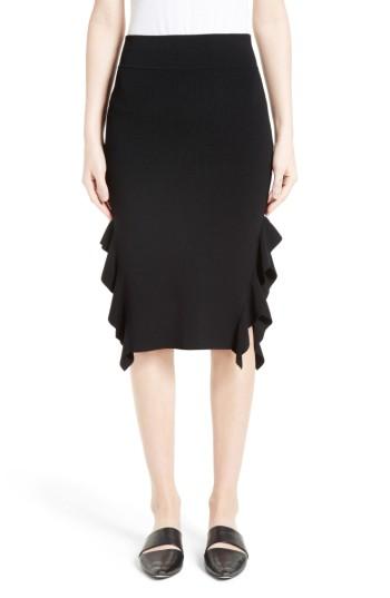 Women's Opening Ceremony Side Flounce Skirt - Black