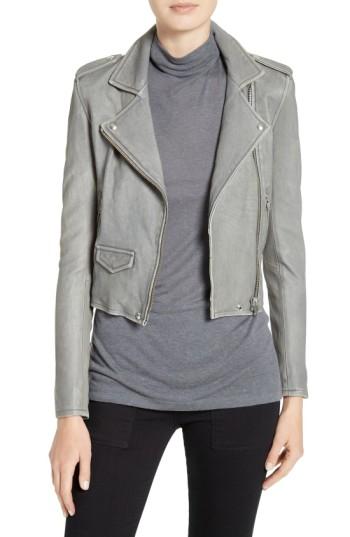 Women's Iro 'ashville' Leather Jacket Us / 42 Fr - Grey