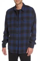 Men's Vince Ombre Buffalo Plaid Sport Shirt, Size - Blue